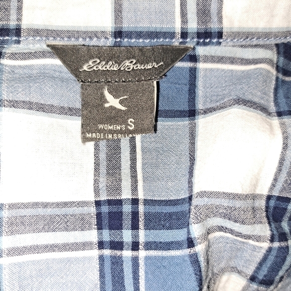 Eddie Bauer button up plaid Blouse size small - Picture 6 of 6